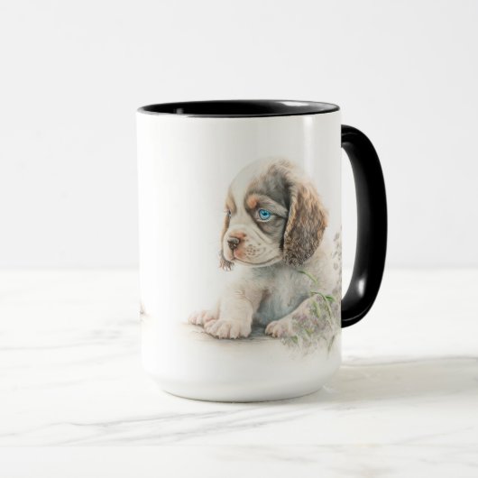 SCHATTIGE WATERVERF COCKER SPANIEL PUPPY DOG MOK (Voorkant rechts)
