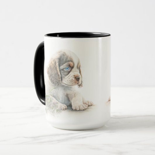 SCHATTIGE WATERVERF COCKER SPANIEL PUPPY DOG MOK (Voorkant links)