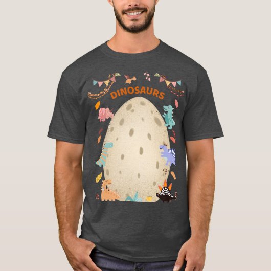 Schattige Waterverf-dinosaurussen met grote dineei T-shirt (Voorkant)