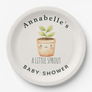 Schattige waterverf Een klein scheutje Baby shower Papieren Bordje