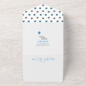 Schattige Waterverf Elephants Baby Boy Shower All In One Uitnodiging (Buitenkant)