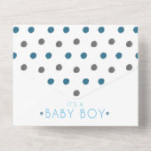 Schattige Waterverf Elephants Baby Boy Shower All In One Uitnodiging (Achterkant)
