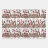 Schattige Waterverf Elfen Kerst Inpakpapier Vel (Voorkant 3)