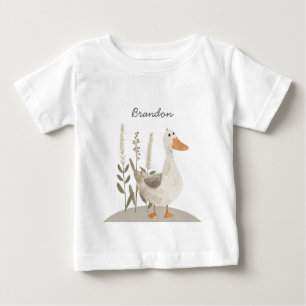 Schattige Waterverf Gans Baby T-shirt