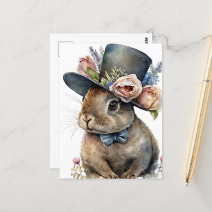 Schattige Waterverf konijn met een Pet Briefkaart