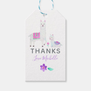 Schattige Waterverf Lama Thema Baby Shower Bedankt Cadeaulabel