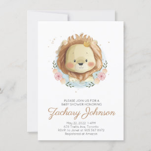 Schattige Waterverf Leeuwen Baby Shower Kaart
