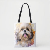 SCHATTIGE WATERVERF LHASA APSO DOG DRAAGTAS (Voorkant)