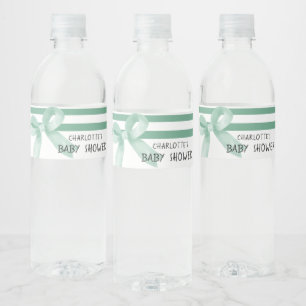 Schattige waterverf mint boog baby shower waterfles etiket