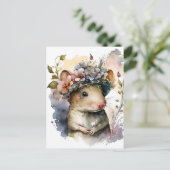 Schattige Waterverf muis Briefkaart (Staand voorkant)