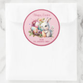 Schattige Waterverf Paasbundelroze Ronde Sticker (Tas)