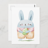 Schattige Waterverf paasbunny Briefkaart (Voorkant / Achterkant)