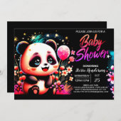 Schattige Waterverf Panda Haven Meisje Baby shower Kaart (Voorkant / Achterkant)