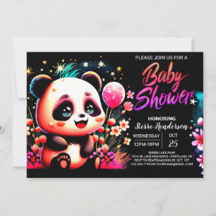 Schattige Waterverf Panda Haven Meisje Baby shower Kaart