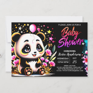 Schattige Waterverf Panda Haven Meisje Baby shower Kaart