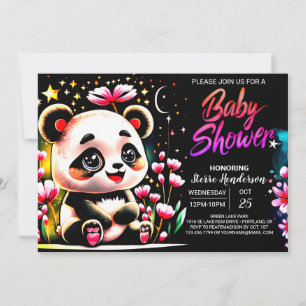 Schattige Waterverf Panda Haven Meisje Baby shower Kaart
