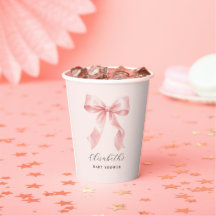Schattige Waterverf Roze Strik Baby Borrel