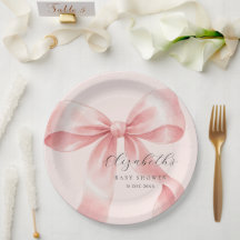 Schattige Waterverf Roze Strik Baby Borrel