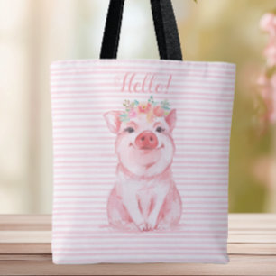 Schattige Waterverf Roze stropen Draagtas