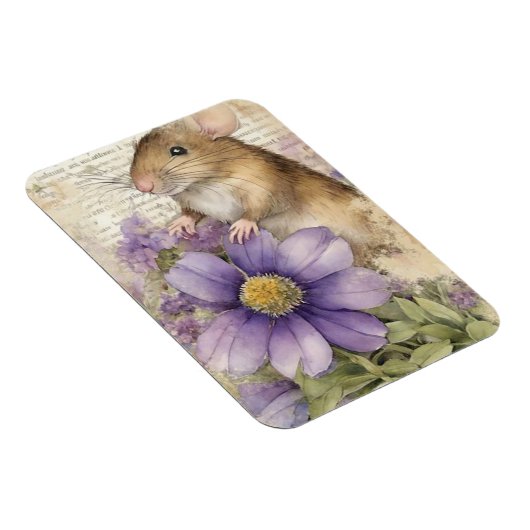 Schattige Waterverf Spring Mouse Magneet (Rechterzijde)