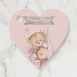 Schattige Waterverf Teddy Bear Baby shower Bedankjes Labels