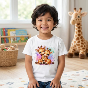 Schattige Waterverf Twin Giraffen Knuffelen Kinder