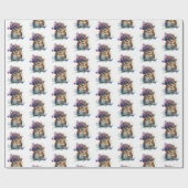 Schattige Waterverf Uil Cadeaupapier (Vlak)