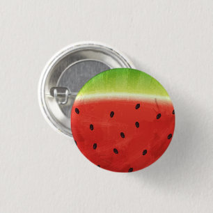Schattige waterverf watermeloen reuzen grappige pl ronde button 3,2 cm