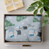 Schattige Waterverf wintersneeuwpatroon Tissuepapier (Geschenk)