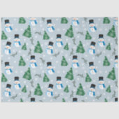 Schattige Waterverf wintersneeuwpatroon Tissuepapier (Voorkant)