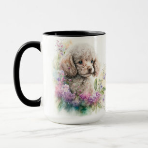 SCHATTIGE WATERVERF WITTE FRANSE POODLE PUPPY MOK