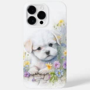 SCHATTIGE WATERVERF WITTE MALTESE PUPPY DOG Case-Mate iPhone 14 PRO MAX HOESJE