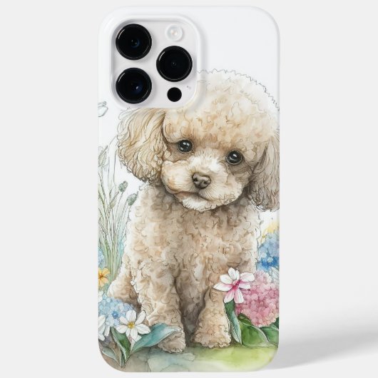 SCHATTIGE WATERVERF WITTE POODLE POPPY DOG Case-Mate iPhone CASE (Achterkant)