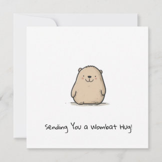 Schattige Waterverf Wombat Feestdagenkaart