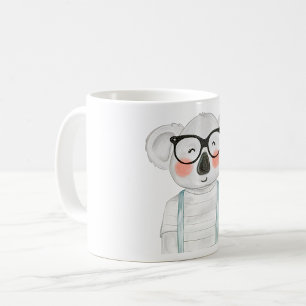 Schattige waterverfkoala met bril koffiemok