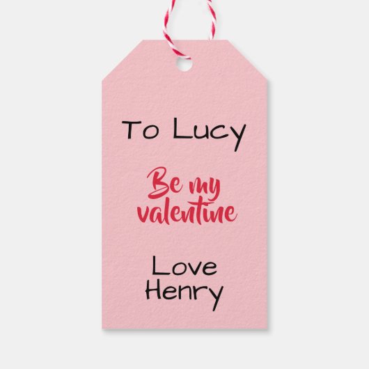 Schattige Wees mijn Valentijn Cat in Pink Heart Fo Cadeaulabel (Achterkant)