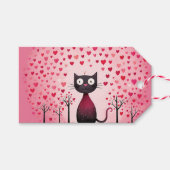 Schattige Wees mijn Valentijn Cat in Pink Heart Fo Cadeaulabel (Voorkant (Horizontaal))