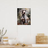 Schattige Weimaraner Dog Art Print Poster (Keuken)