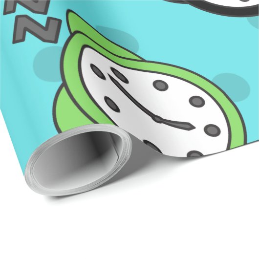 Schattige wekker blauw patroonpatroon cadeaupapier (Rol Hoek)