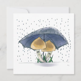 Schattige wenskaart met champignons feestdagenkaart