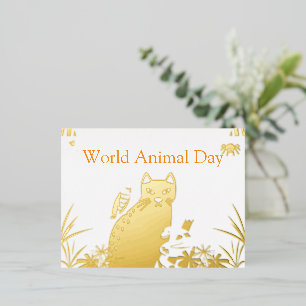 Schattige Wereld Dierendag Briefkaart