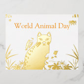 Schattige Wereld Dierendag Briefkaart (Voorkant)