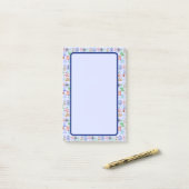 Schattige Wereldreiziger Collage Post-it® Notes (Op bureau)