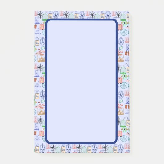 Schattige Wereldreiziger Collage Post-it® Notes (Voorkant)