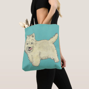 Schattige West Highland Terrier-hond Kunst Schilde Draagtas