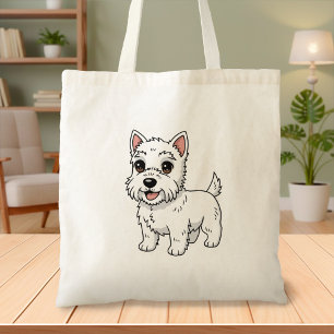 Schattige West Highland White Terrier-hond Tote Bag