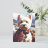 Schattige West Highland White Terrier schilderij Briefkaart (Staand voorkant)