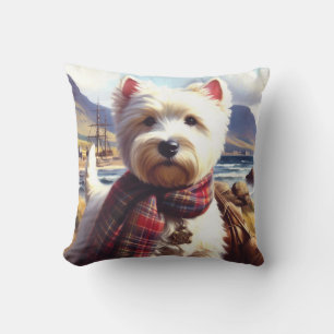 Schattige West Highland White Terrier schilderij Kussen