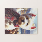 Schattige West Highland White Terrier schilderij Legpuzzel (Horizontaal)