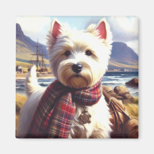 Schattige West Highland White Terrier schilderij Magneet